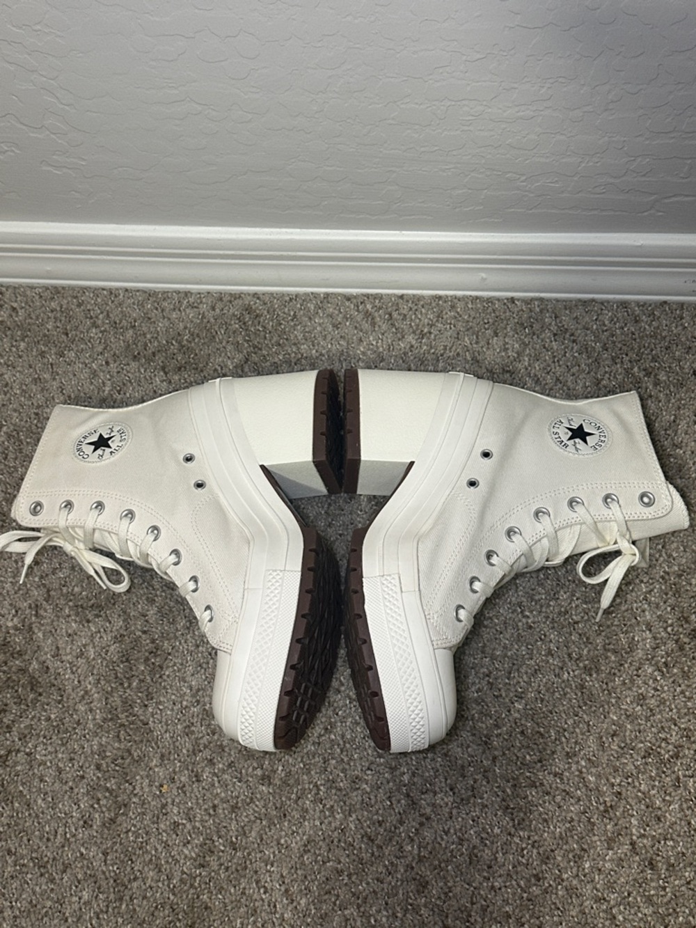 Converse Chuck Taylor All Star Lift Platform Lugged High Top Sneaker Cream - Picture 7 of 13